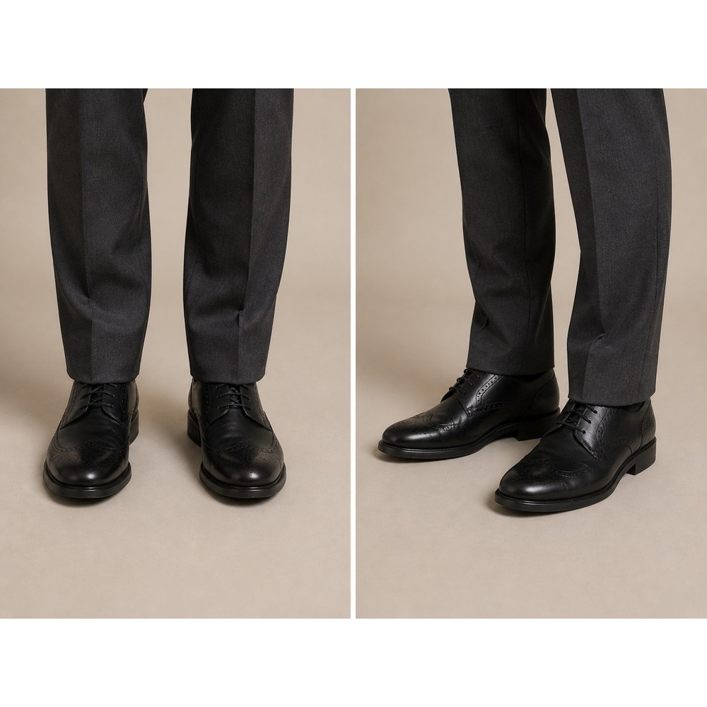 Gravity Defyer Men's Black Wingtip Oxford Dress Shoes Size 10 Comfort Leather